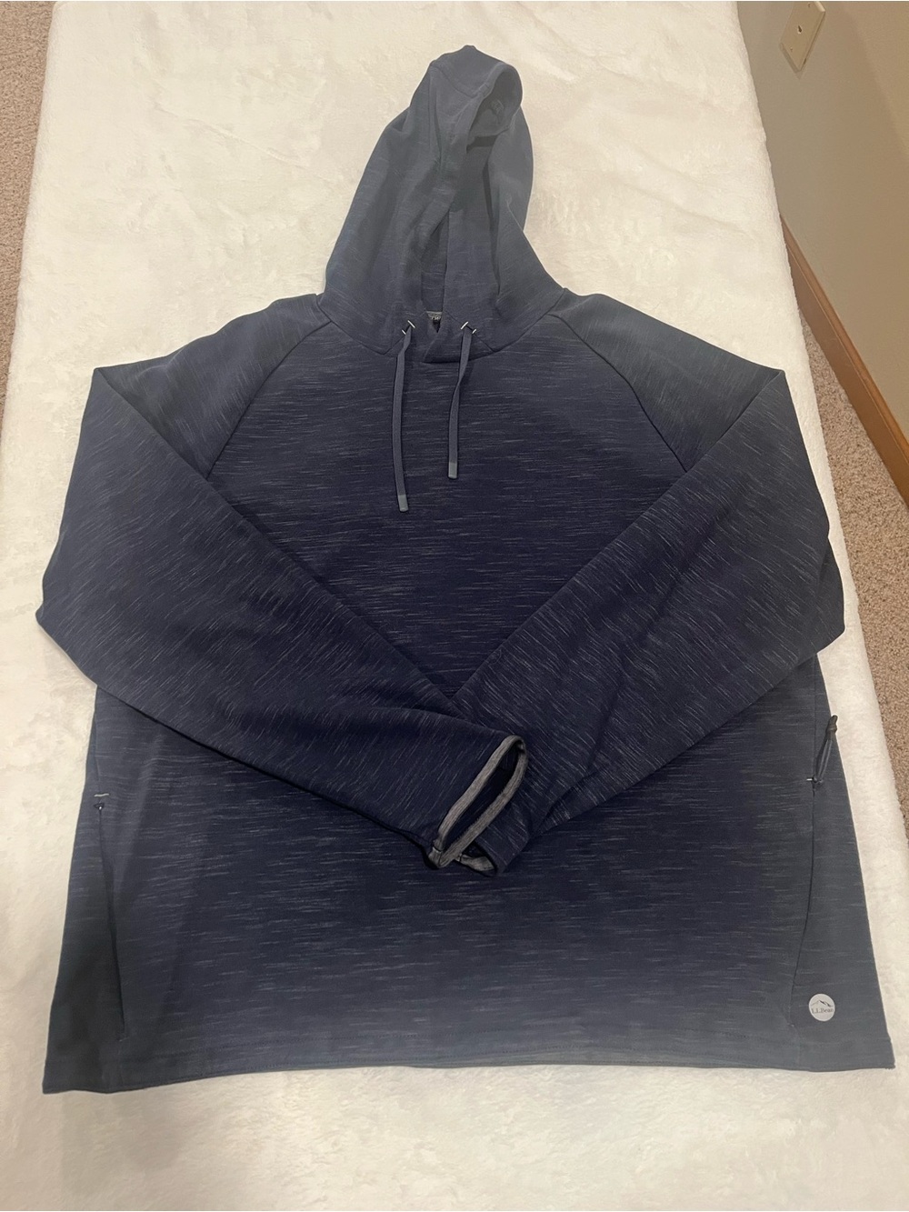 L.L. Bean Men's Heathered Navy Pullover Hoodie - XL Regular